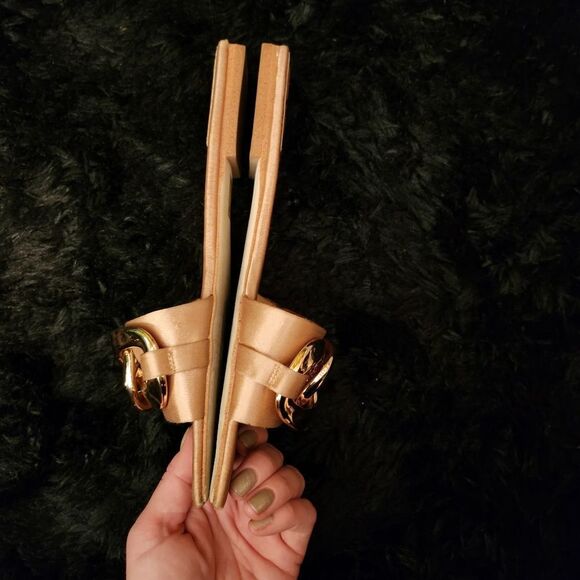 Jeffrey Campbell Gold Satin slide sandal. Size 6.5 - Picture 5 of 5